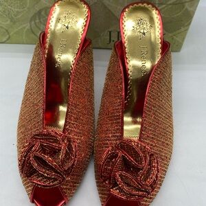 J Renee Womens Shoes Size 12 W  Red Open Toe